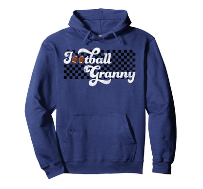 Football Granny Grandma Checkered Game Hoodie - Streetwear Style Men Women - T-Shirt, Sweatshirt, Hoodie