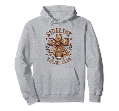 Womens Moms Coquette Bow Football Lover Game Hoodie - Graphic Print Unisex - T-Shirt, Sweatshirt, Hoodie