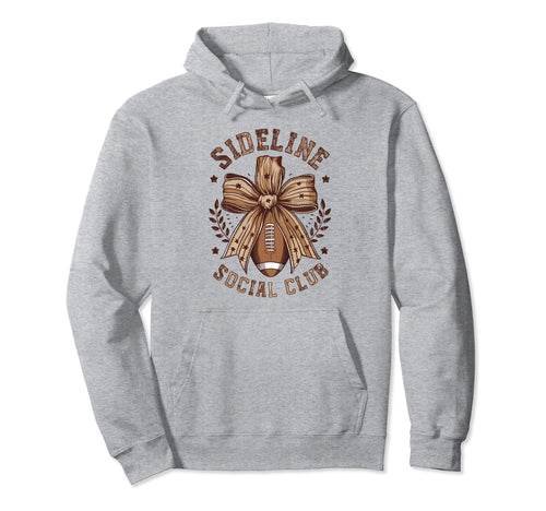 Womens Moms Coquette Bow Football Lover Hoodie - Graphic Print Men Women - T-Shirt, Sweatshirt, Hoodie