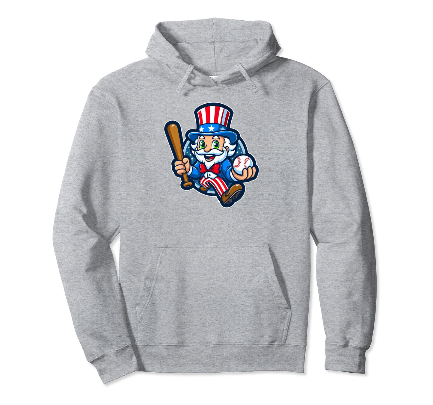 Uncle Sam Baseball 4Th July American Hoodie - Fun Novelty Design Men Women - T-Shirt, Sweatshirt, Hoodie
