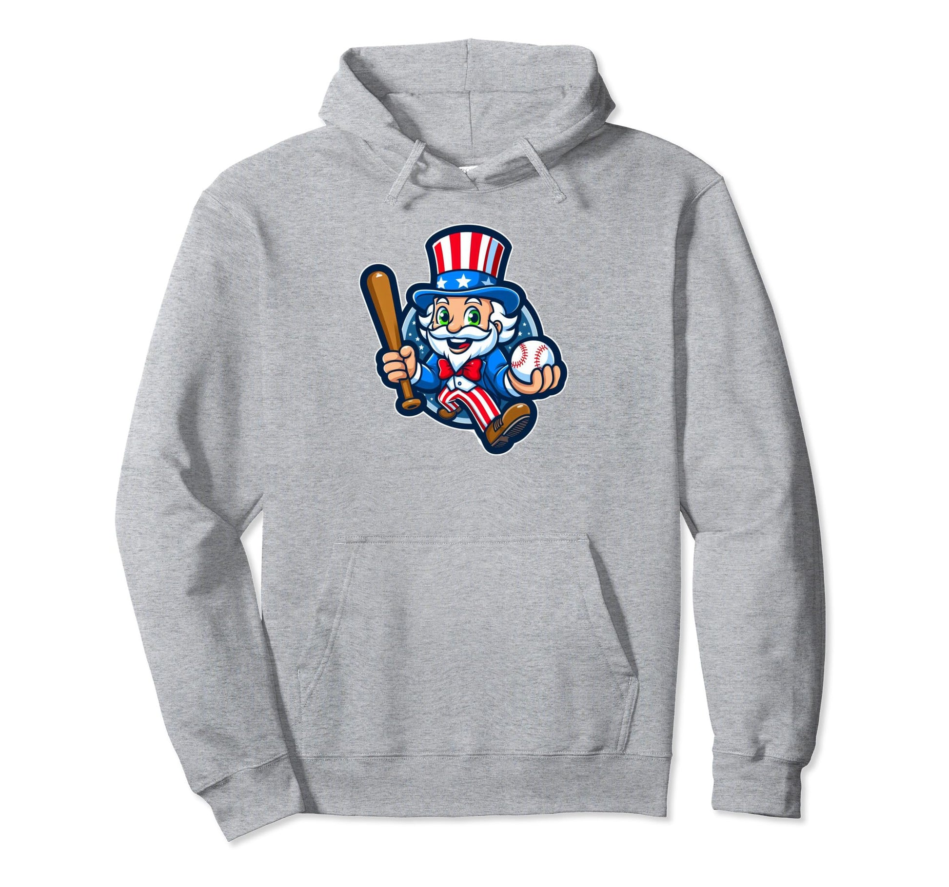 Uncle Sam Baseball 4Th July American Hoodie - Fun Novelty Design Men Women - T-Shirt, Sweatshirt, Hoodie