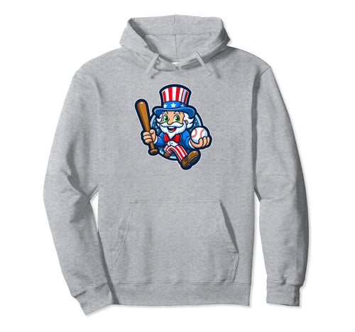 Uncle Sam Baseball 4Th July American Hoodie - Fun Novelty Design Men Women - T-Shirt, Sweatshirt, Hoodie