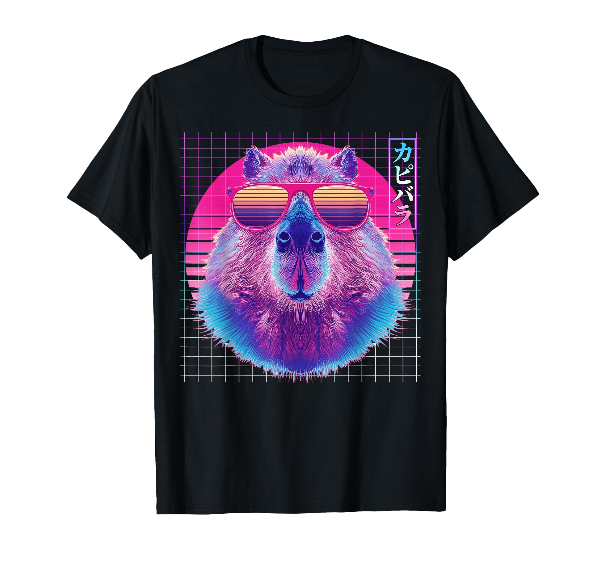 Capybara Sunglasses Capibara Vaporwave T-Shirt - Aesthetic Graphic Unisex - T-Shirt, Sweatshirt, Hoodie