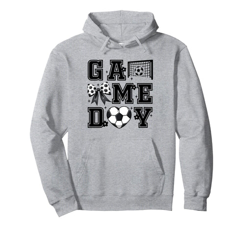 Soccer Game Day Coquette Bow Funny Hoodie - Unique Graphic Men Women - T-Shirt, Sweatshirt, Hoodie