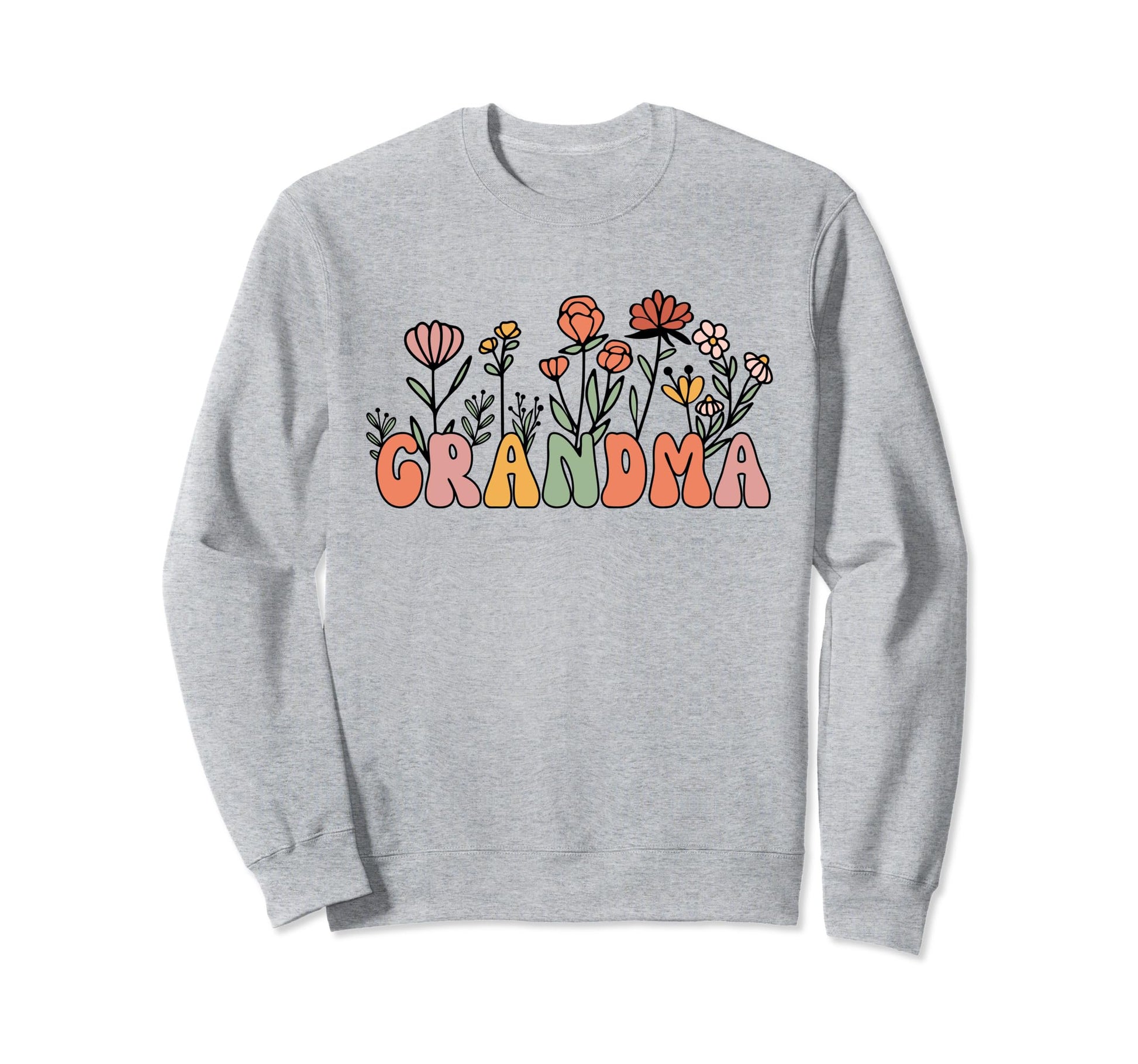 Boho Groovy Wildflower Grandma Sweatshirt - Minimalist Print Unisex - T-Shirt, Sweatshirt, Hoodie