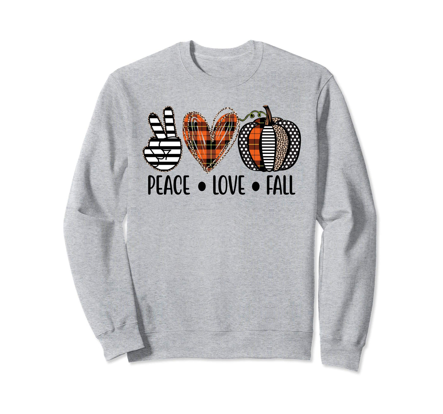Peace Love Fall Sweatshirt - Trendy Graphic Men Women - T-Shirt, Sweatshirt, Hoodie