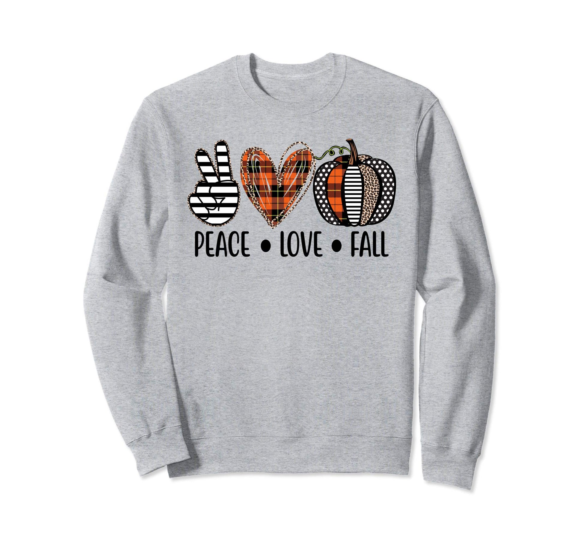 Peace Love Fall Sweatshirt - Trendy Graphic Men Women - T-Shirt, Sweatshirt, Hoodie