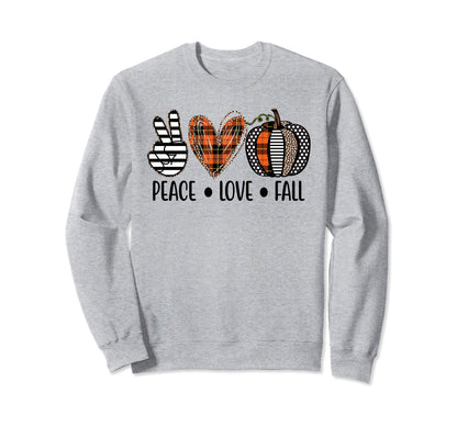 Peace Love Fall Sweatshirt - Trendy Graphic Men Women - T-Shirt, Sweatshirt, Hoodie