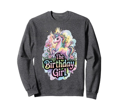 Unicorn Birthday Rainbow Party Sweatshirt - Minimalist Print Men Women - T-Shirt, Sweatshirt, Hoodie