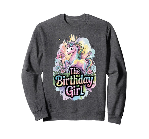 Unicorn Birthday Rainbow Party Sweatshirt - Minimalist Print Men Women - T-Shirt, Sweatshirt, Hoodie