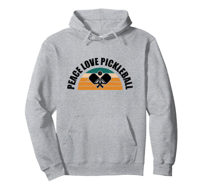 Funny Pickleball Peace Love Pickleball Hoodie - Custom Art Print for Adults - T-Shirt, Sweatshirt, Hoodie