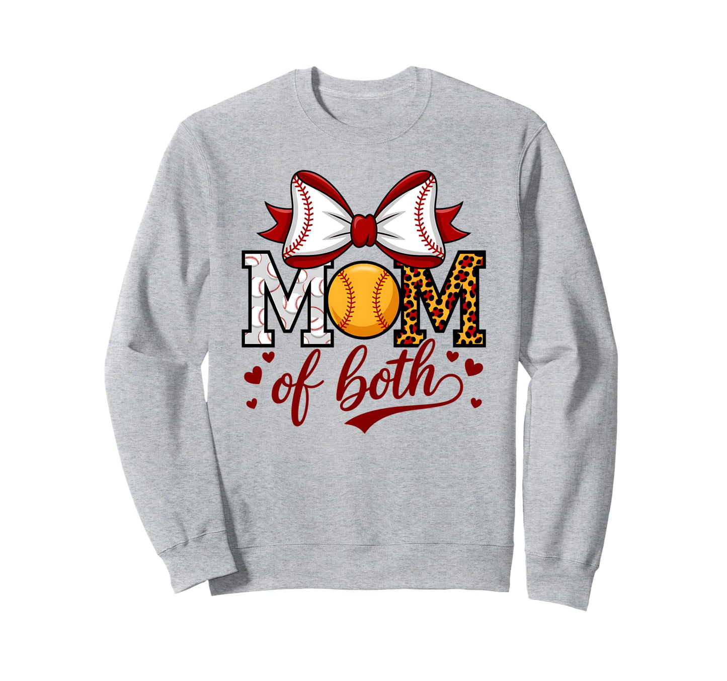 Mom Both Leopard Game Day Baseball Sweatshirt - Streetwear Style Unisex - T-Shirt, Sweatshirt, Hoodie
