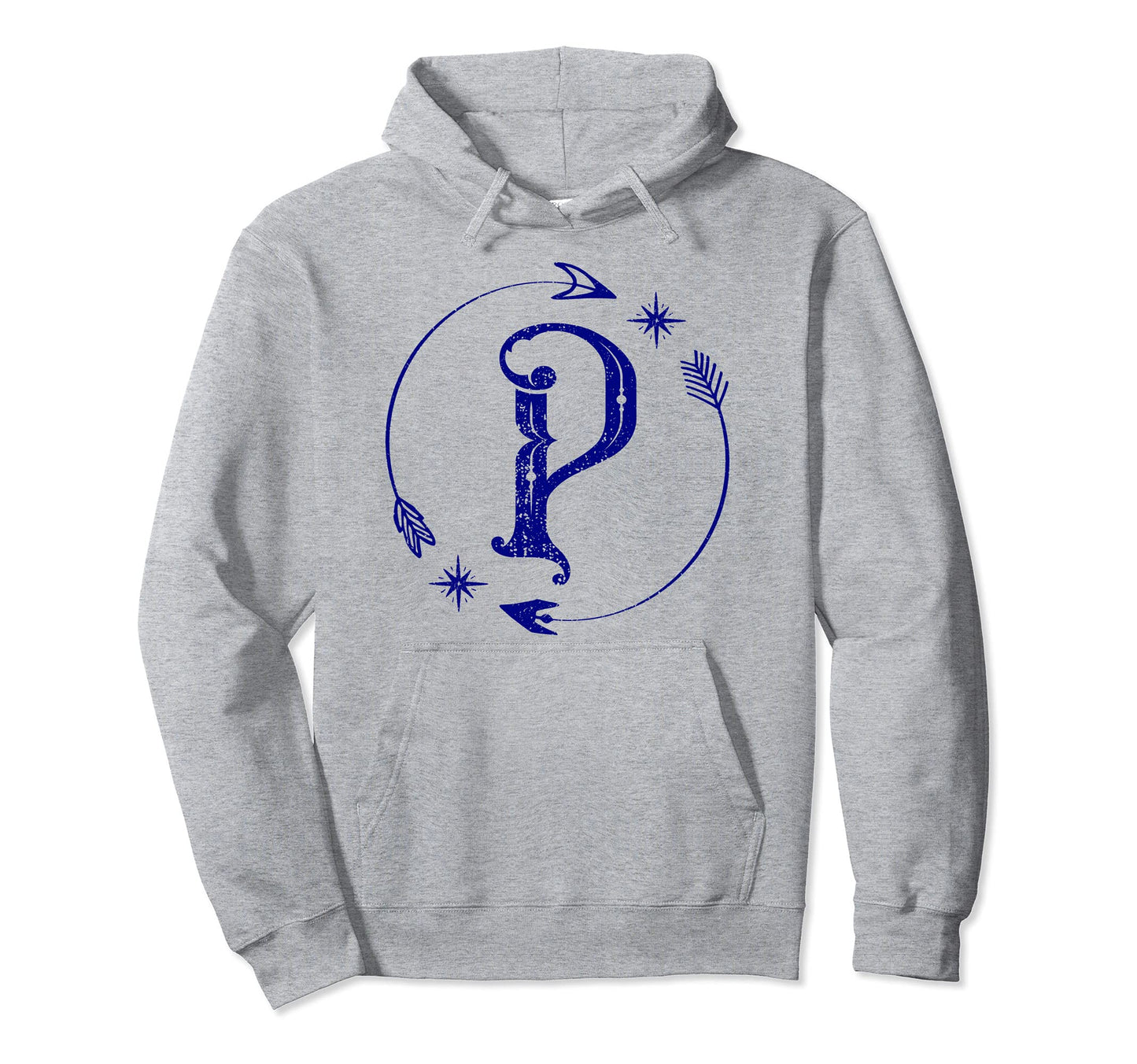 Initial P Monogram Boho Name Letter P Hoodie - Trendy Graphic for Adults - T-Shirt, Sweatshirt, Hoodie
