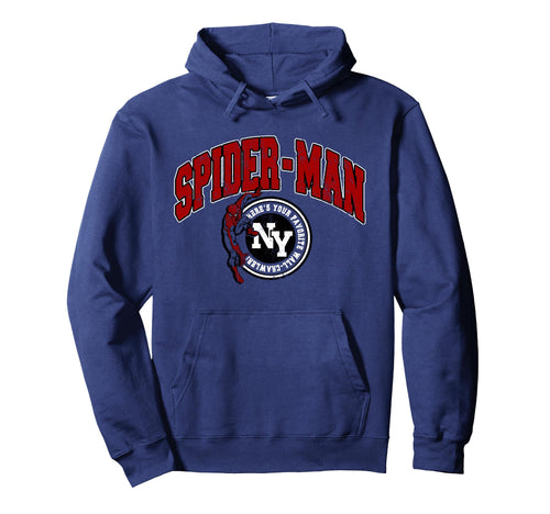 Marvel Spider Wall Crawler Ny Varsity Hoodie - Aesthetic Graphic Men Women - T-Shirt, Sweatshirt, Hoodie