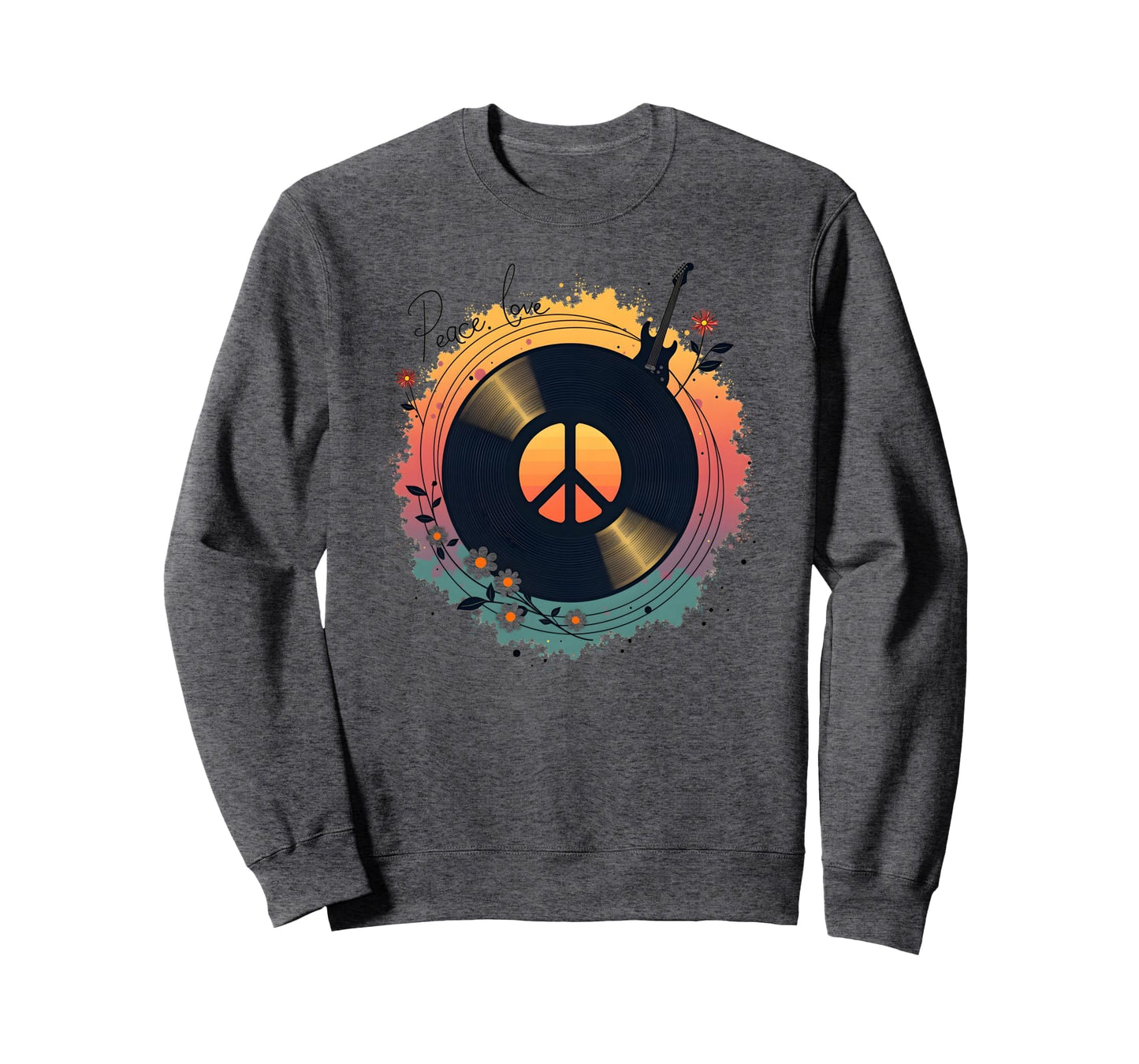 Peace Love Rock N Roll Boho Hippie Sweatshirt - Novelty Apparel Men Women - T-Shirt, Sweatshirt, Hoodie