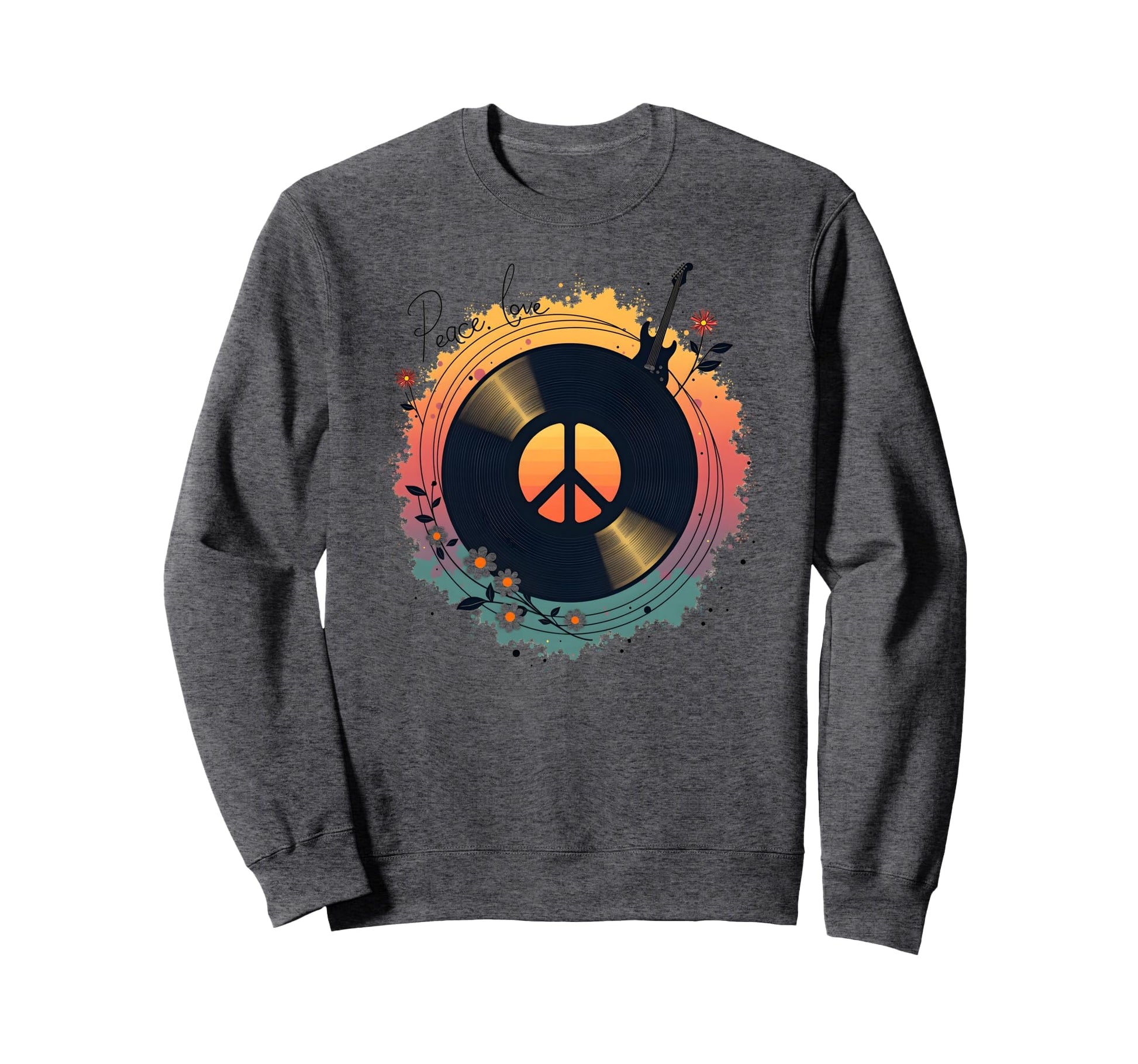 Peace Love Rock N Roll Boho Hippie Sweatshirt - Novelty Apparel Men Women - T-Shirt, Sweatshirt, Hoodie