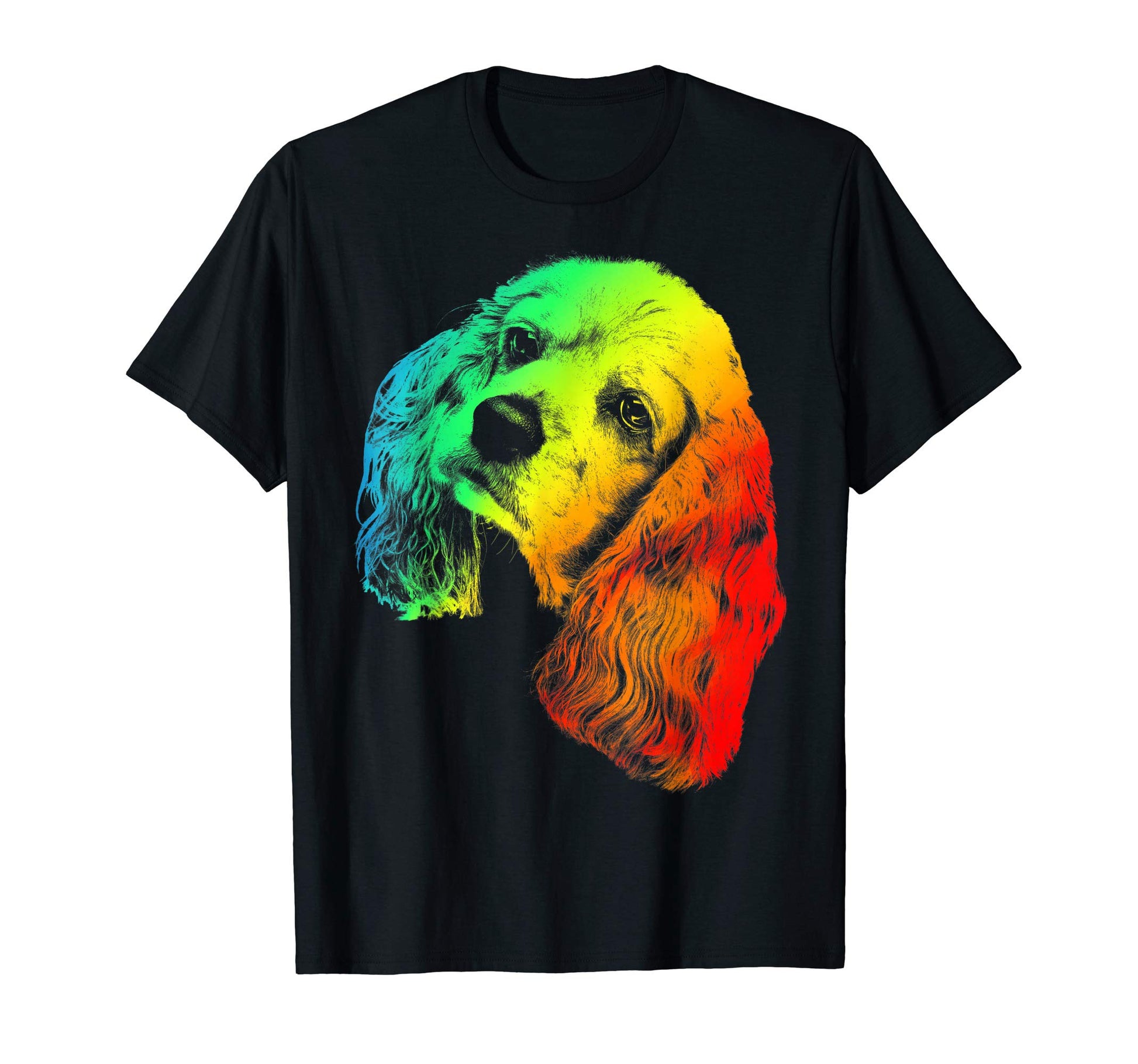 American Cocker Spaniel Colorful Rainbow T-Shirt - Trendy Graphic Unisex - T-Shirt, Sweatshirt, Hoodie