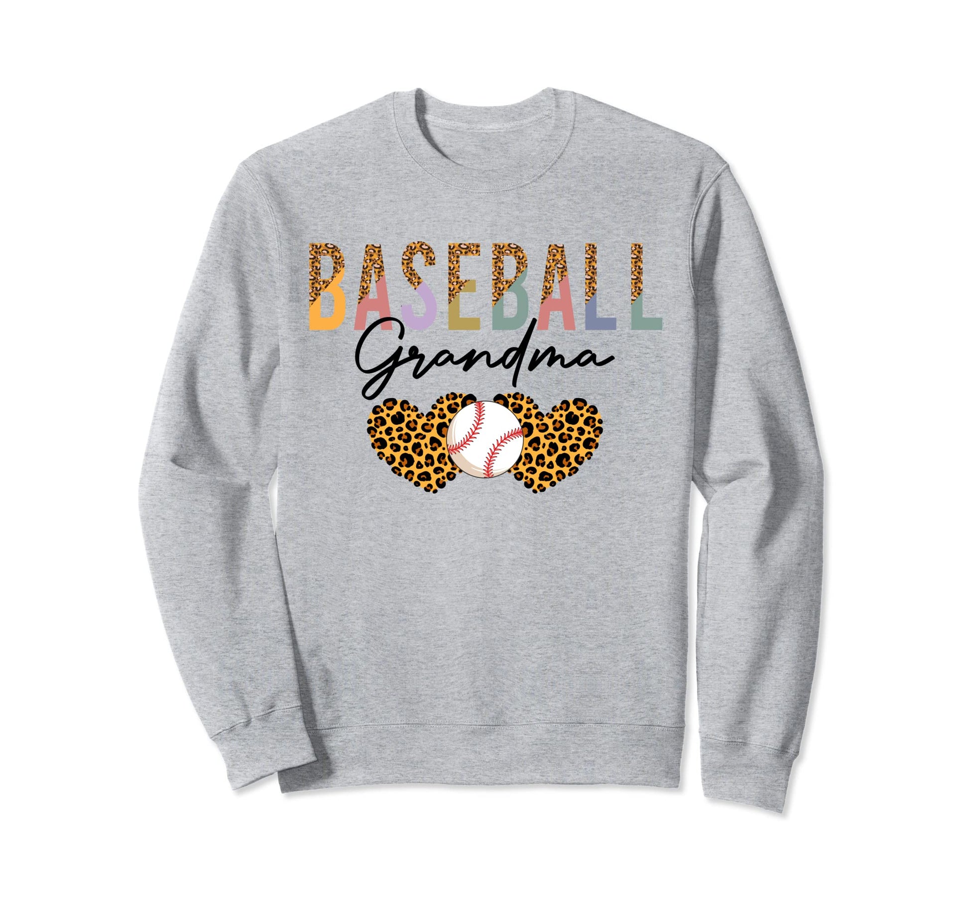 Baseball Grandma Leopard Sweatshirt - Minimalist Print Men Women - T-Shirt, Sweatshirt, Hoodie