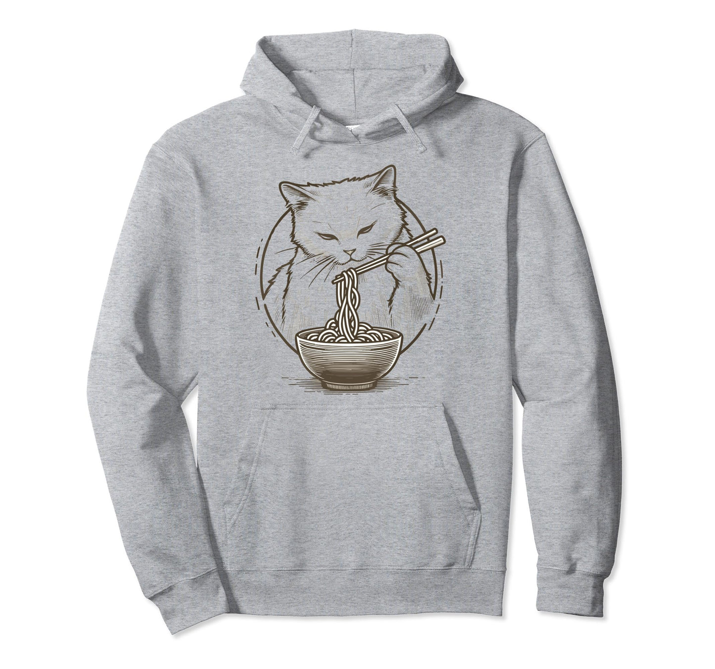 Anime Eat Ramen Aesthetic Cat Hoodie - Trendy Graphic Men Women - T-Shirt, Sweatshirt, Hoodie