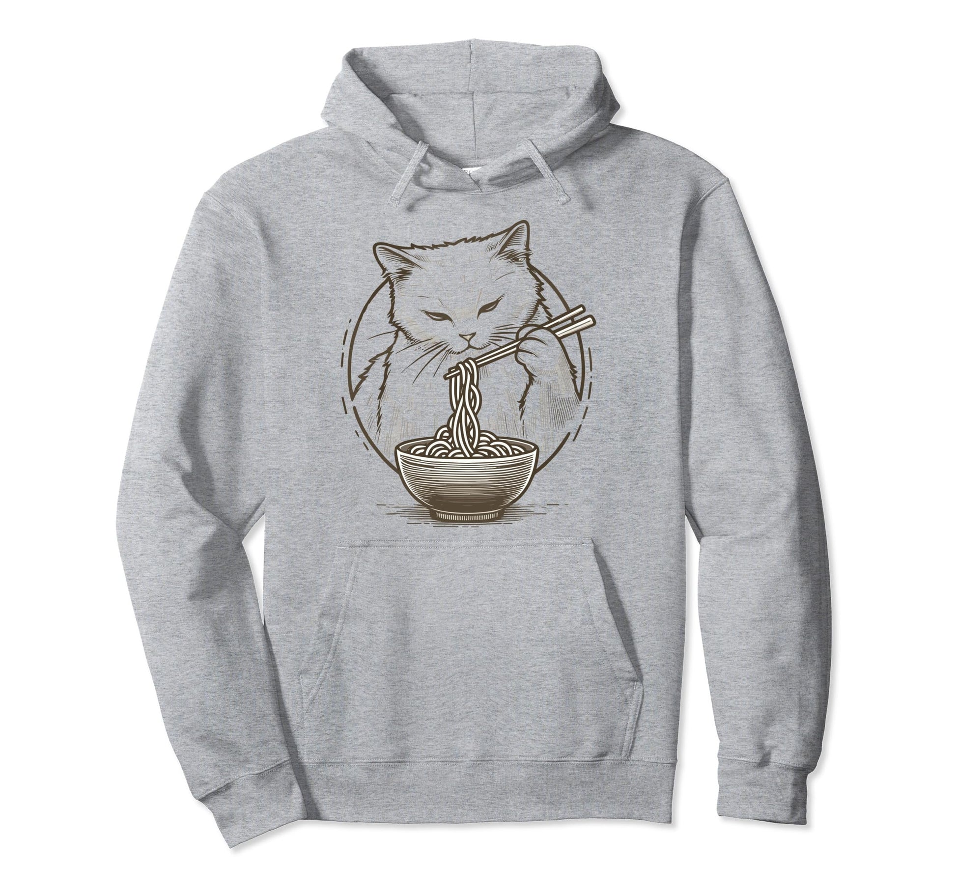 Anime Eat Ramen Aesthetic Cat Hoodie - Trendy Graphic Men Women - T-Shirt, Sweatshirt, Hoodie