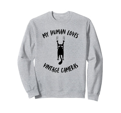My Human Loves Cameras Cat Parent Sweatshirt - Graphic Print for Adults - T-Shirt, Sweatshirt, Hoodie