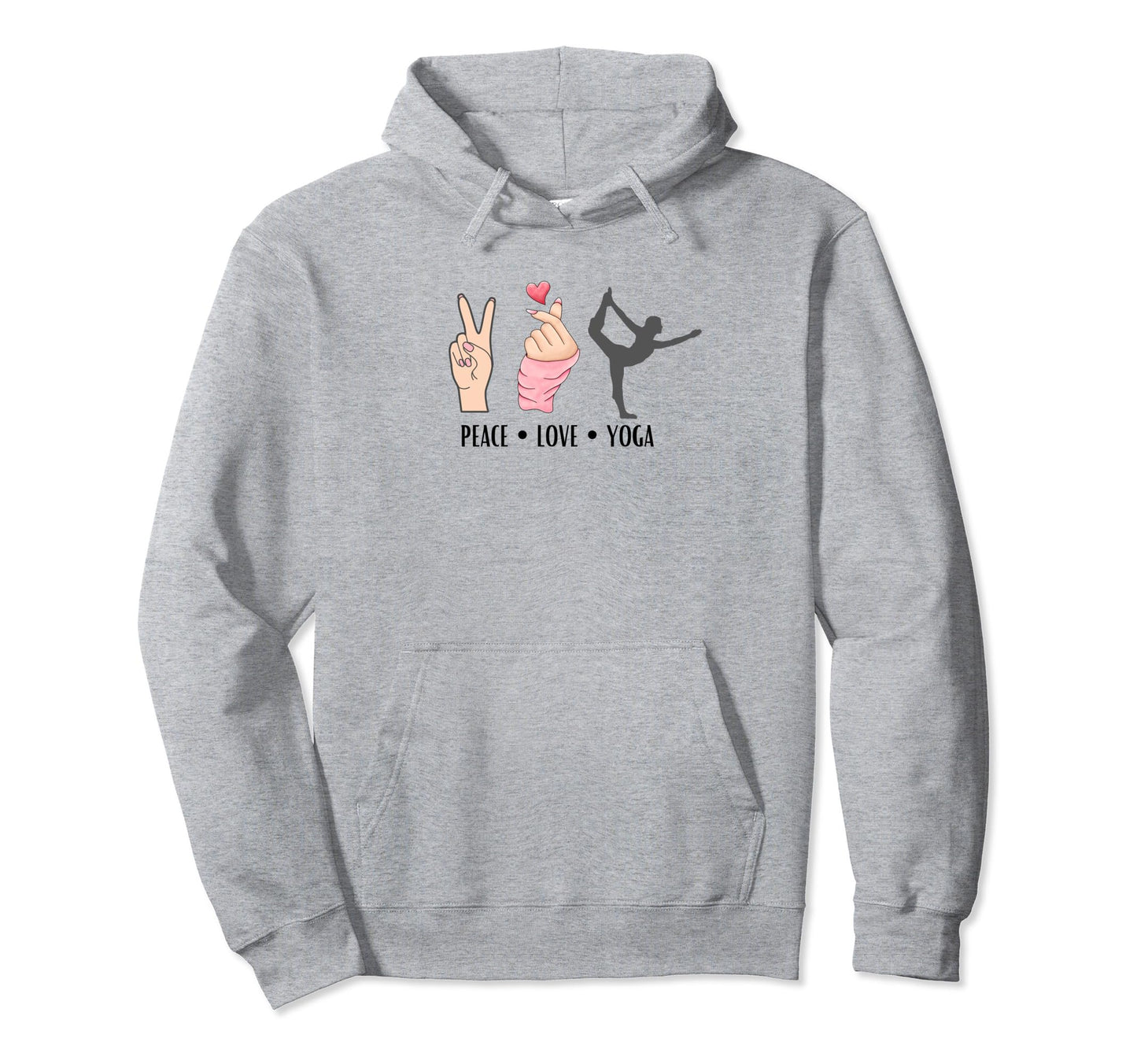 Peace Love Yoga Hoodie - Unique Graphic Men Women - T-Shirt, Sweatshirt, Hoodie