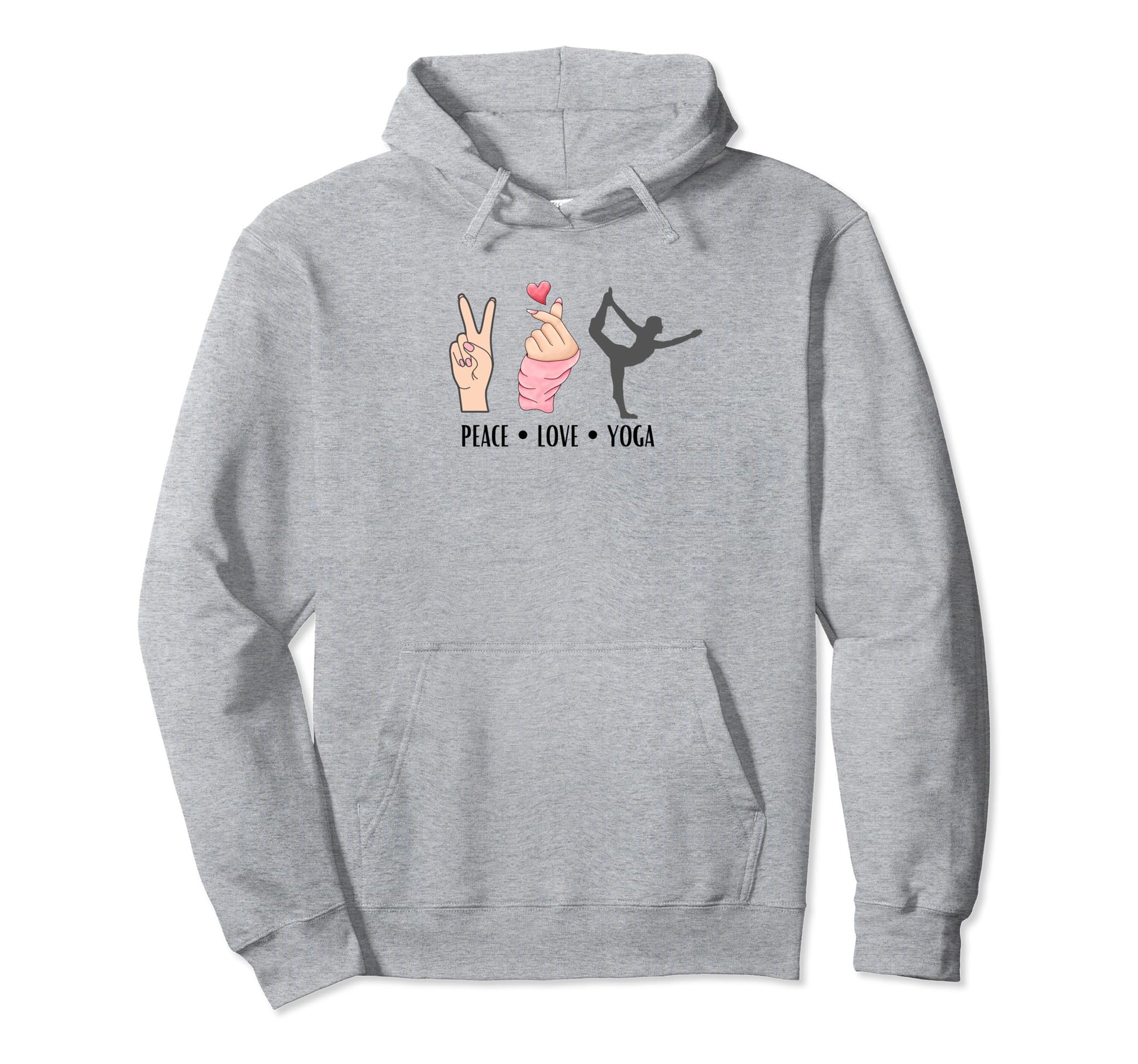 Peace Love Yoga Hoodie - Unique Graphic Men Women - T-Shirt, Sweatshirt, Hoodie