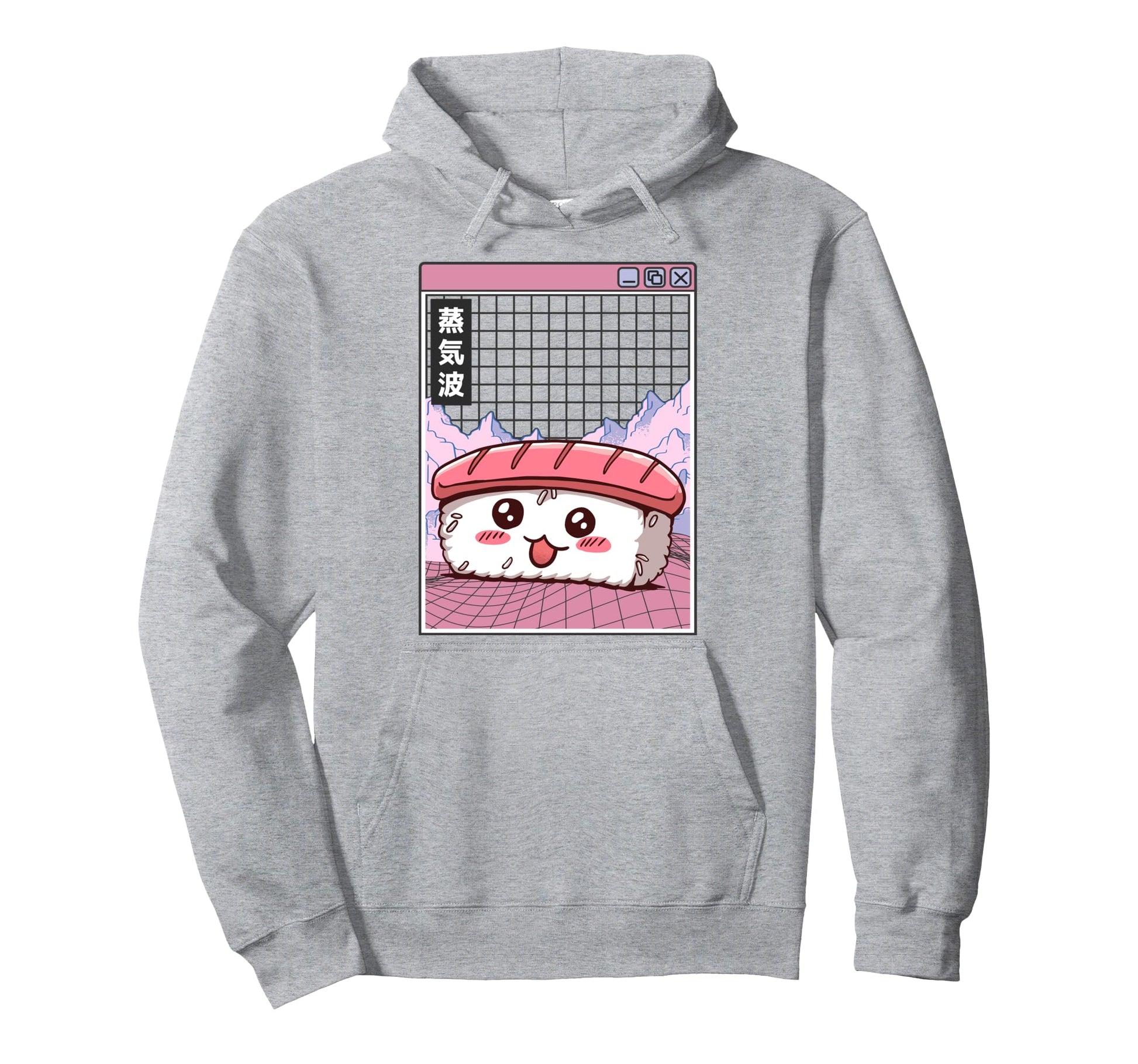 Happy Sushi Digital Japan 80S Otaku Anime Hoodie - Unique Graphic Unisex - T-Shirt, Sweatshirt, Hoodie