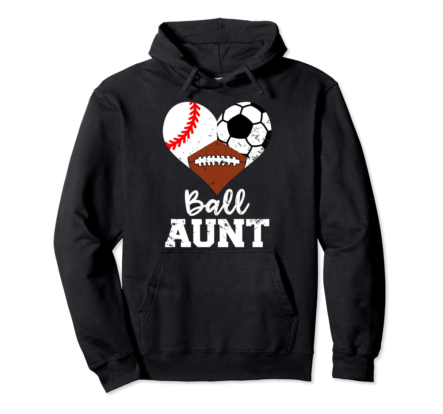 Ball Aunt Baseball Soccer Football Hoodie - Minimalist Print Men Women - T-Shirt, Sweatshirt, Hoodie