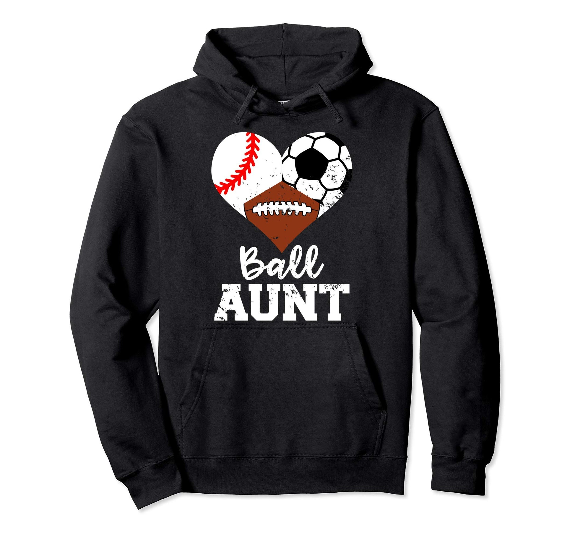 Ball Aunt Baseball Soccer Football Hoodie - Minimalist Print Men Women - T-Shirt, Sweatshirt, Hoodie