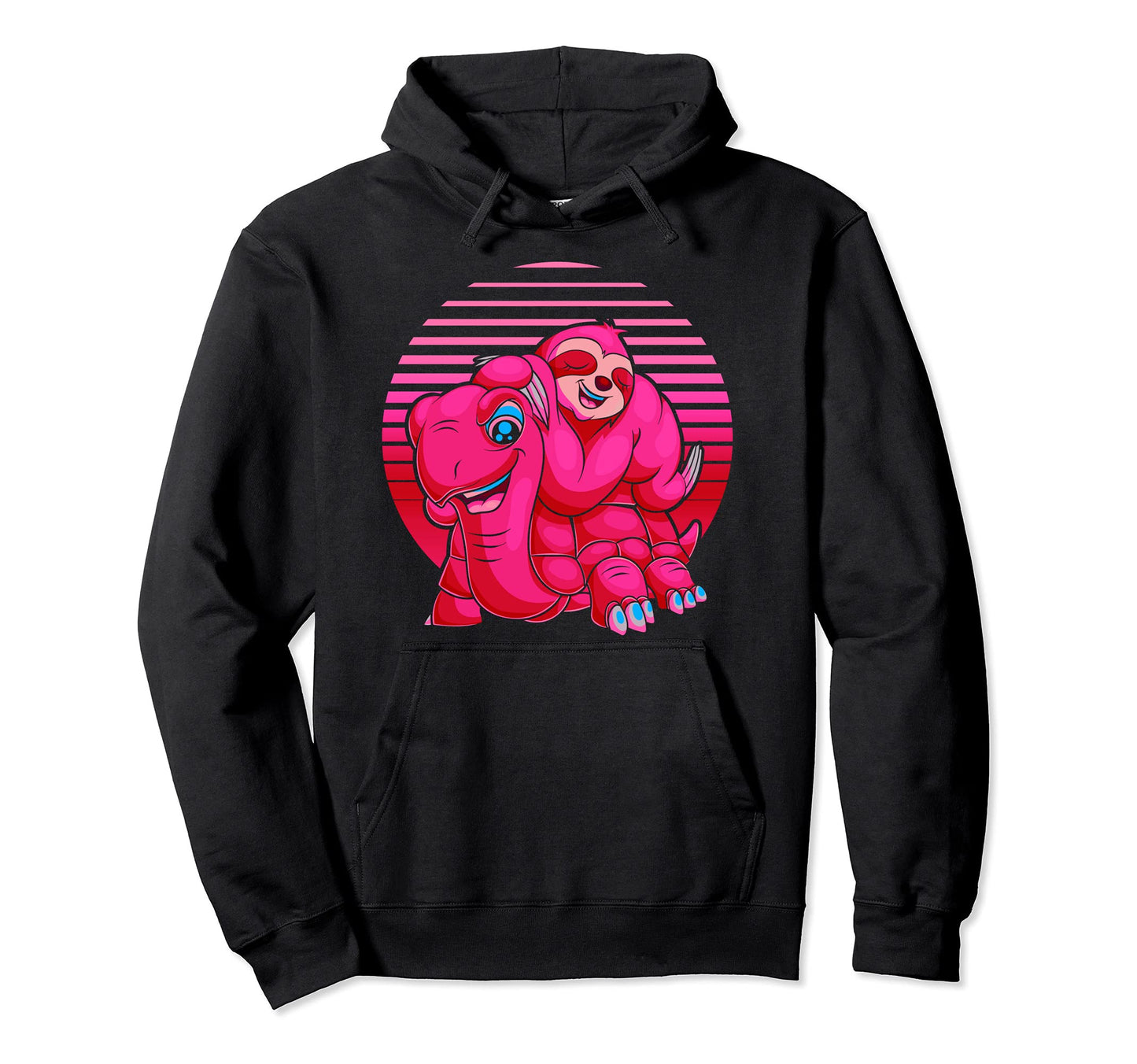 Sloth Turtle Synthwave Animal 90S Hoodie - Aesthetic Graphic for Adults - T-Shirt, Sweatshirt, Hoodie