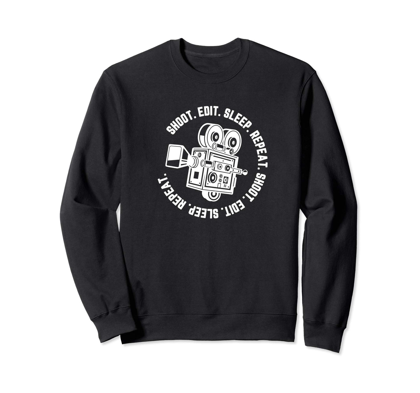 Film Making Movie Camera Shoot Edit Sweatshirt - Trendy Graphic for Adults - T-Shirt, Sweatshirt, Hoodie