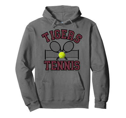Tigers Tennis Mom Game Day Sports Hoodie - Novelty Apparel for Adults - T-Shirt, Sweatshirt, Hoodie