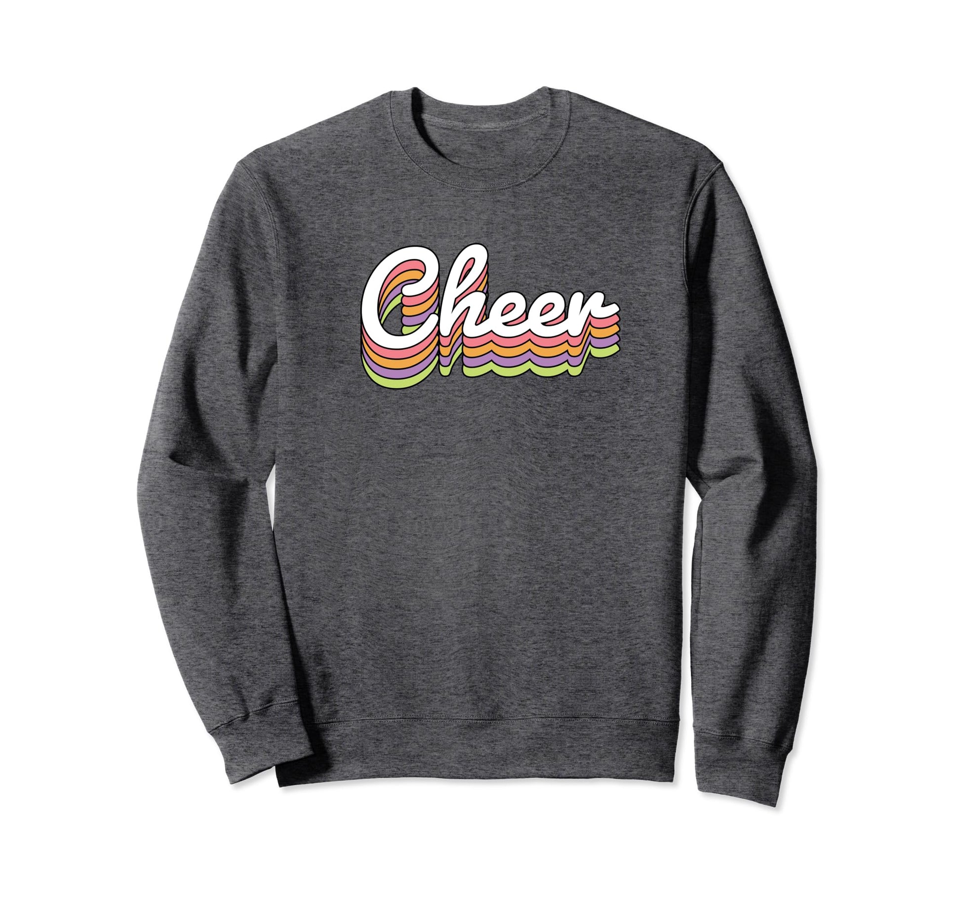 Cheer Rainbow Cheerleader Sweatshirt - Custom Art Print for Adults - T-Shirt, Sweatshirt, Hoodie