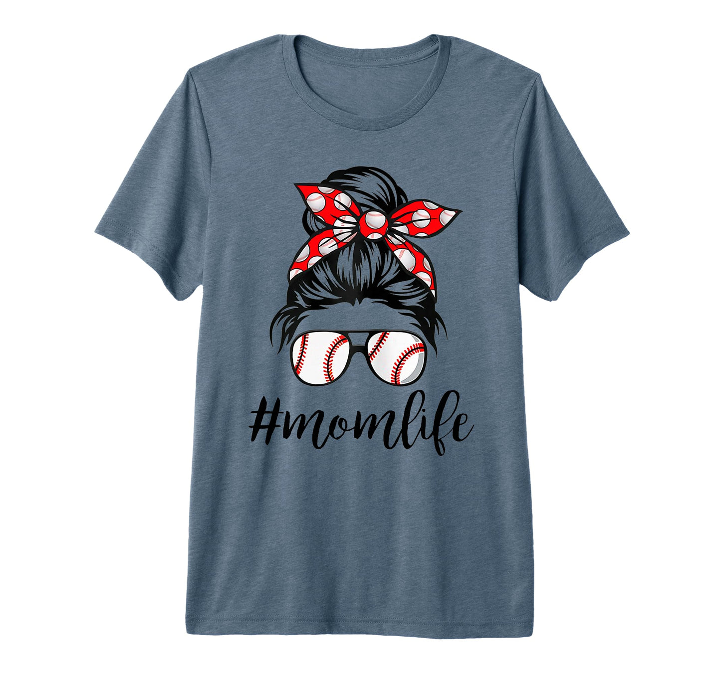 Mom Life Baseball Mom Life Messy Bun T-Shirt - Casual Everyday Wear Unisex - T-Shirt, Sweatshirt, Hoodie