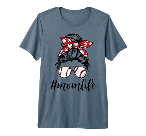 Mom Life Baseball Mom Life Messy Bun T-Shirt - Casual Everyday Wear Unisex - T-Shirt, Sweatshirt, Hoodie