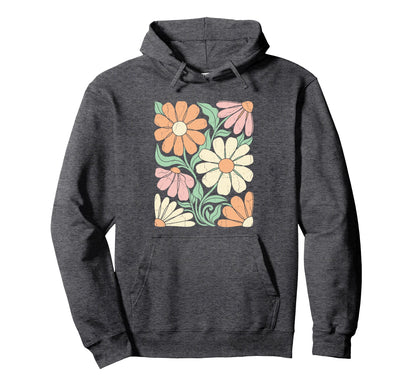Floral Aesthetic Pastel Daisy Bloom Hoodie - Aesthetic Graphic for Adults - T-Shirt, Sweatshirt, Hoodie
