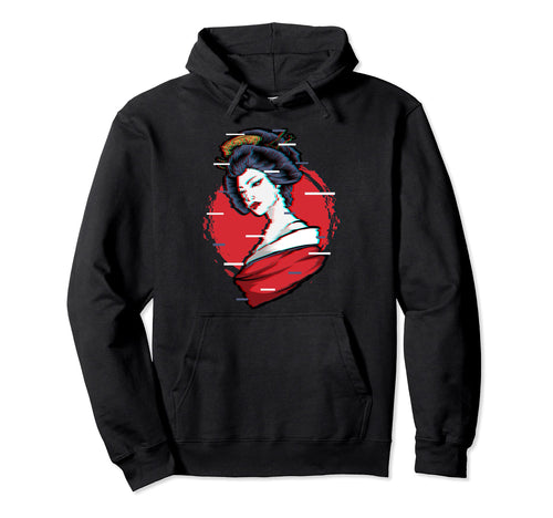 Kawaii Geisha Japanese Traditional Hoodie - Streetwear Style for Adults - T-Shirt, Sweatshirt, Hoodie