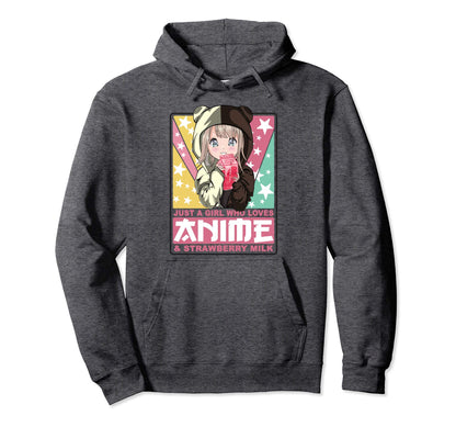 90S Japan Otaku Neko Funny Anime Strawberry Hoodie - Trendy Graphic Unisex - T-Shirt, Sweatshirt, Hoodie