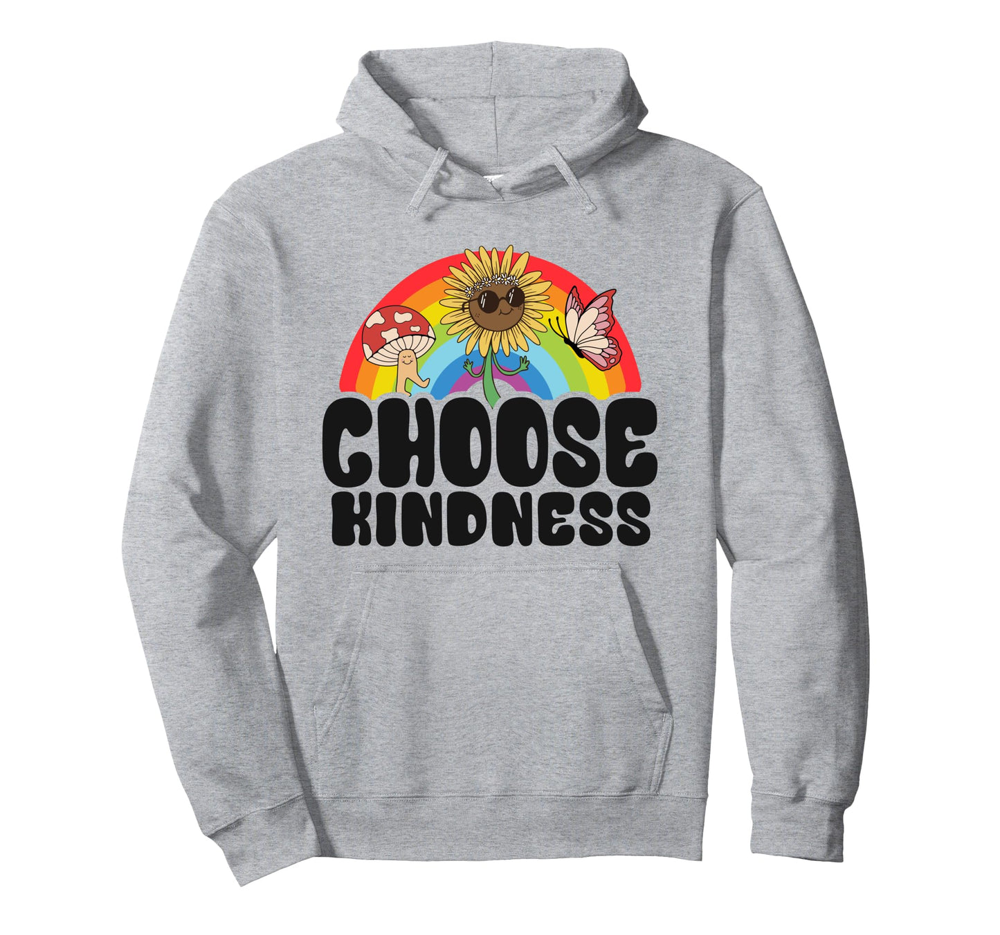 Positive Sunflower Rainbow Peace Hoodie - Streetwear Style for Adults - T-Shirt, Sweatshirt, Hoodie