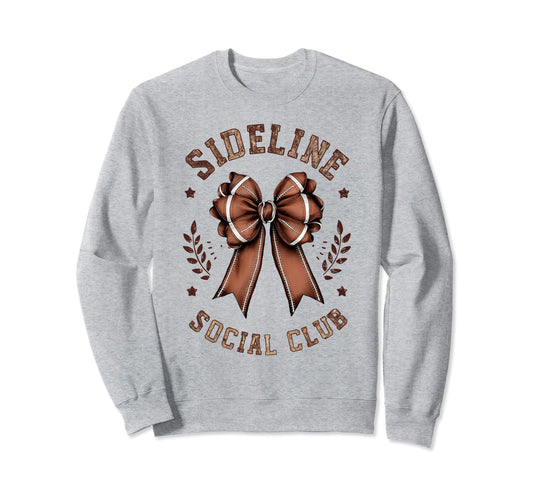 Womens Moms Coquette Bow Football Lover Sweatshirt - Graphic Print Unisex - T-Shirt, Sweatshirt, Hoodie