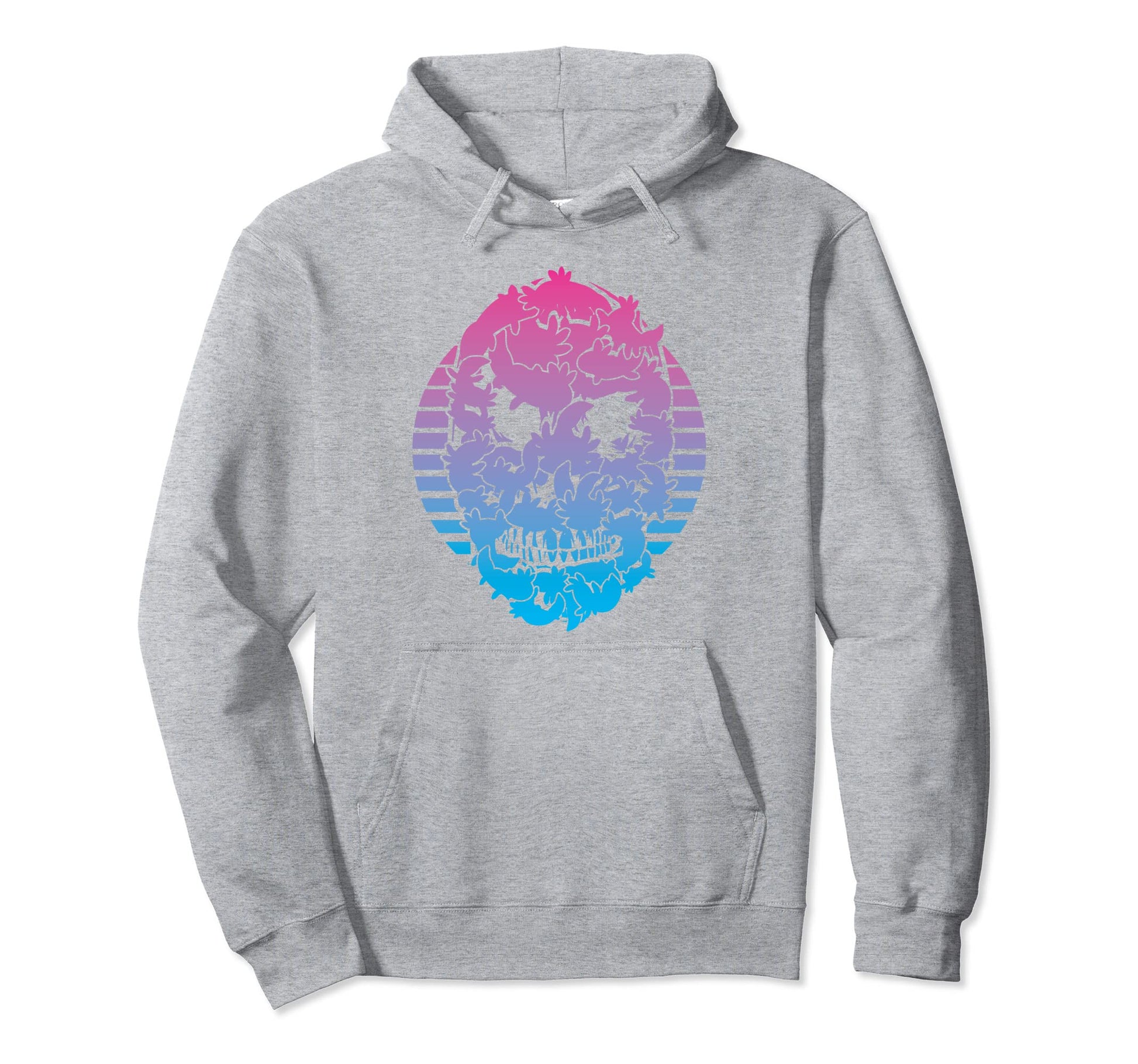 Axolotl Vaporwave Aesthetic Hoodie - Fun Novelty Design Men Women - T-Shirt, Sweatshirt, Hoodie
