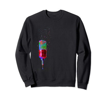 Singer Microphone Pixie Dust Rainbow Sweatshirt - Unique Graphic Unisex - T-Shirt, Sweatshirt, Hoodie