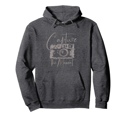 Capture Moment Photography Camera Lens Hoodie - Streetwear Style Unisex - T-Shirt, Sweatshirt, Hoodie
