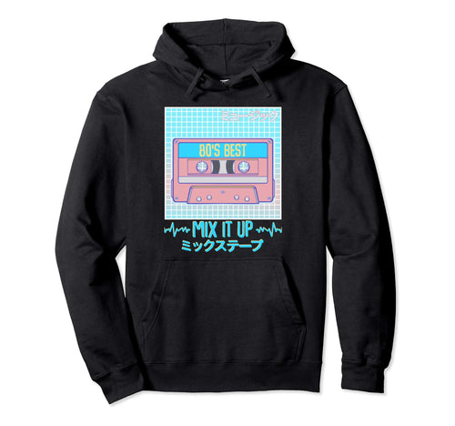 Aesthetic Vaporwave Art Mix Tape Hoodie - Fun Novelty Design for Adults - T-Shirt, Sweatshirt, Hoodie