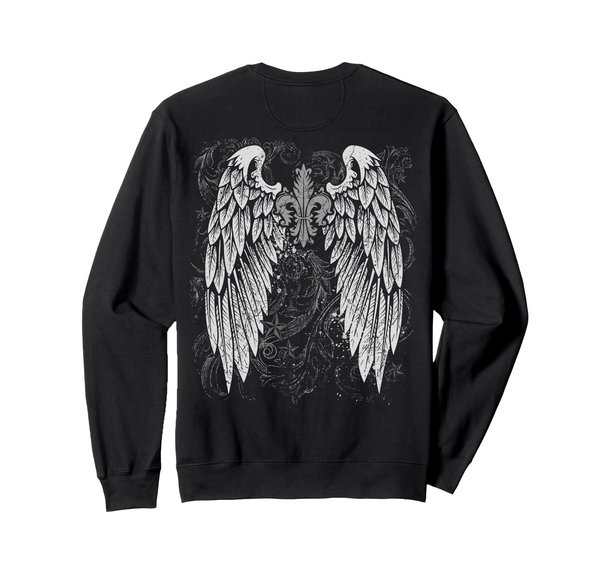 Grunge Wings Angel Back Y2K 2000S Sweatshirt - Unique Graphic for Adults - T-Shirt, Sweatshirt, Hoodie