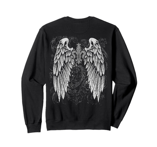 Grunge Wings Angel Back Y2K 2000S Sweatshirt - Unique Graphic for Adults - T-Shirt, Sweatshirt, Hoodie