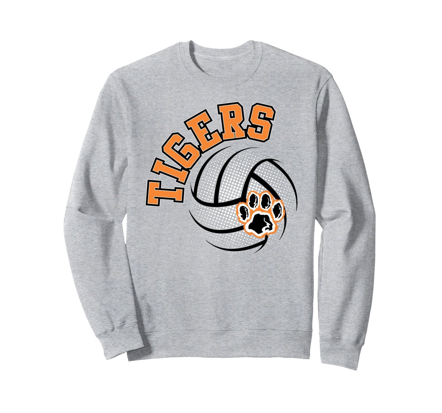 Tigers Volleyball Mom School Spirit Sweatshirt - Graphic Print for Adults - T-Shirt, Sweatshirt, Hoodie