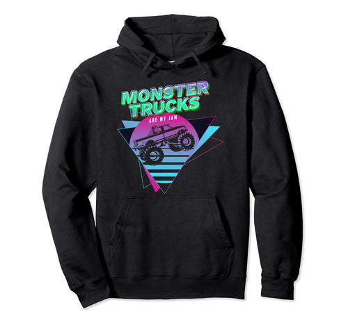 Vaporwave Monster Truck Are My Jam Hoodie - Graphic Print for Adults - T-Shirt, Sweatshirt, Hoodie