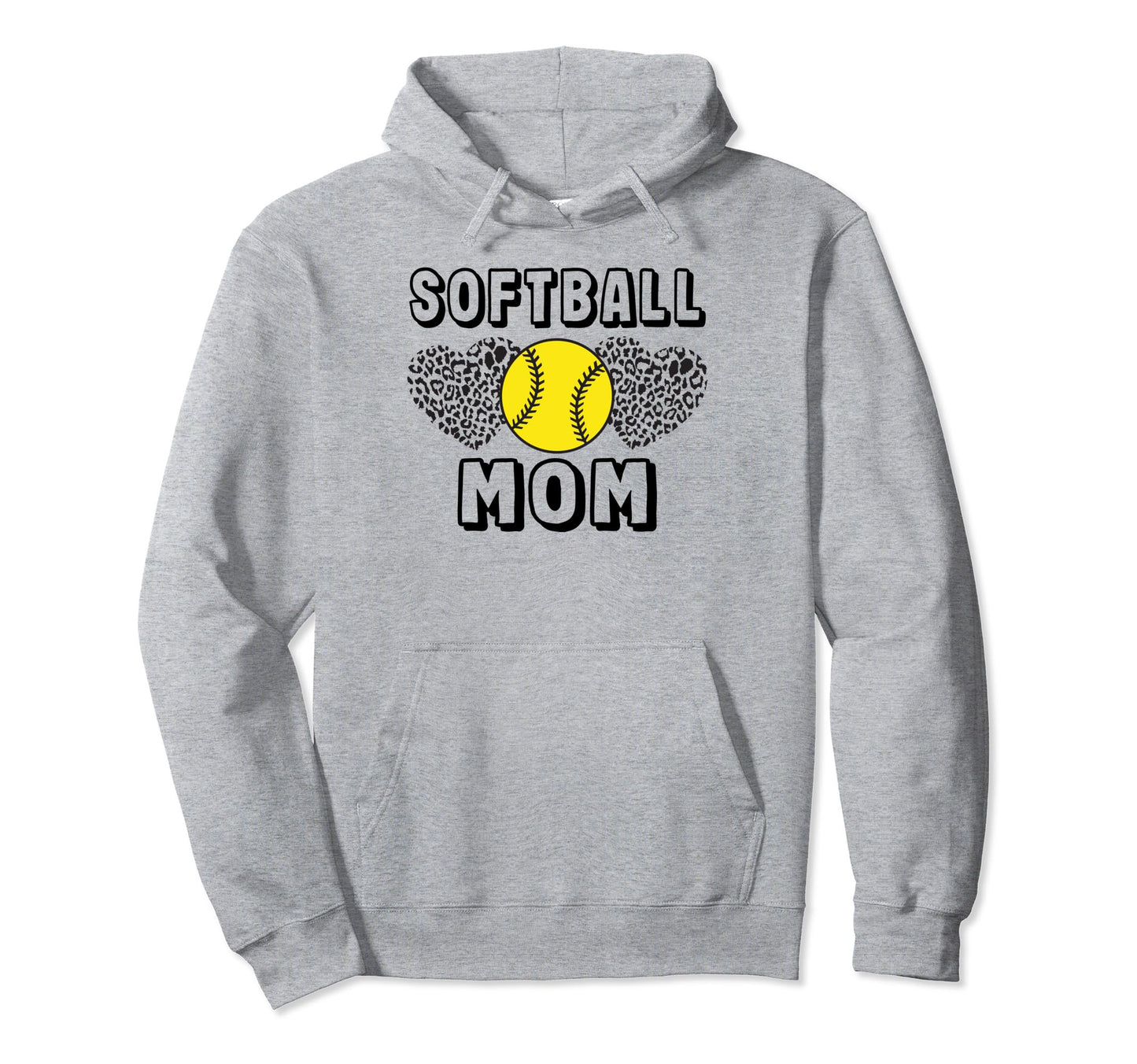 Softball Mom Leopard Game Day Funny Hoodie - Fun Novelty Design Unisex - T-Shirt, Sweatshirt, Hoodie